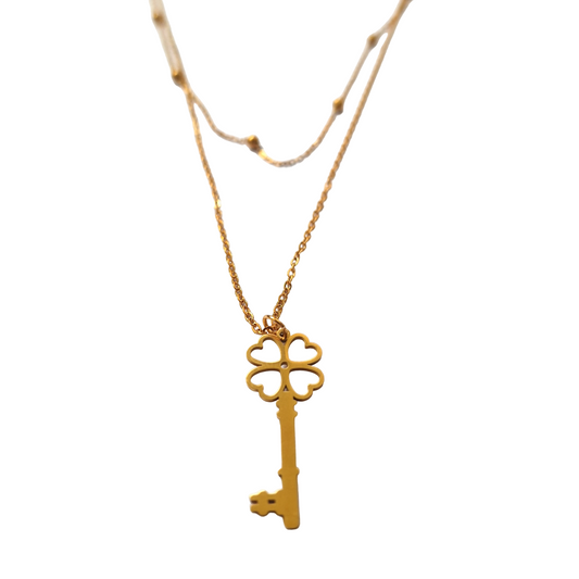 Collier en Acier Inoxydable avec Pendentif Clé 🔑