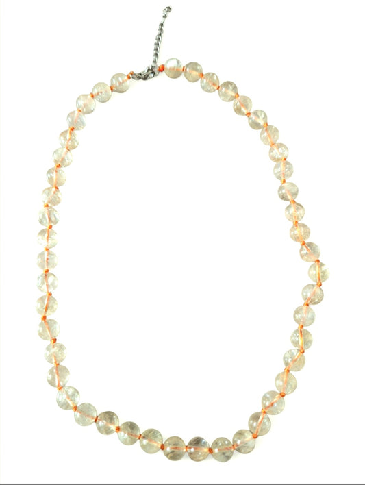 Collier en Citrine Authentique - Perles de 8mm, Longueur Ajustable 45-50cm - Énergie et Créativité - Bonheur de Lune