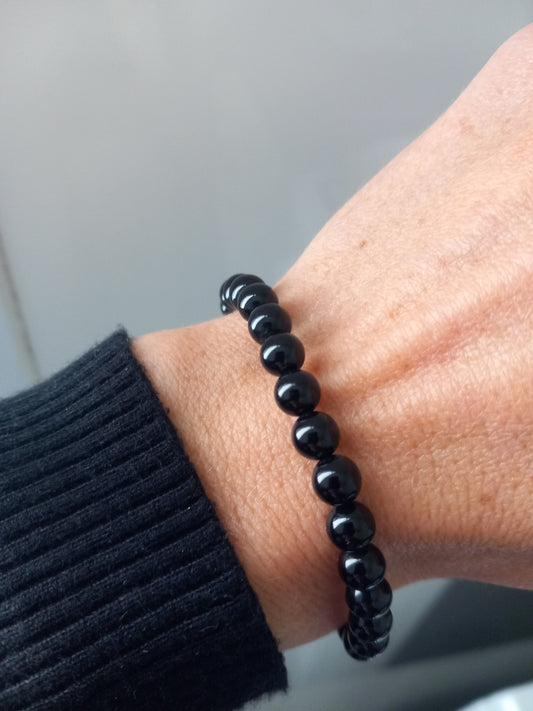 Bracelet "Equilibre et protection" Obsidienne 6mm - Bonheur de Lune