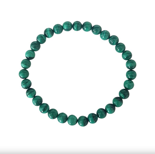 Bracelet Malachite  "Lâcher Prise" 6 mm - Bonheur de Lune